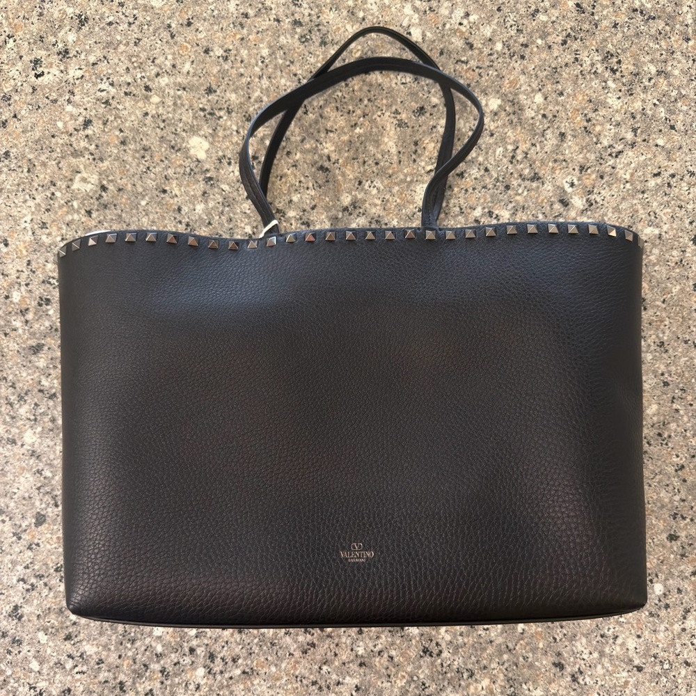 Valentino Garavani Black Studded Tote